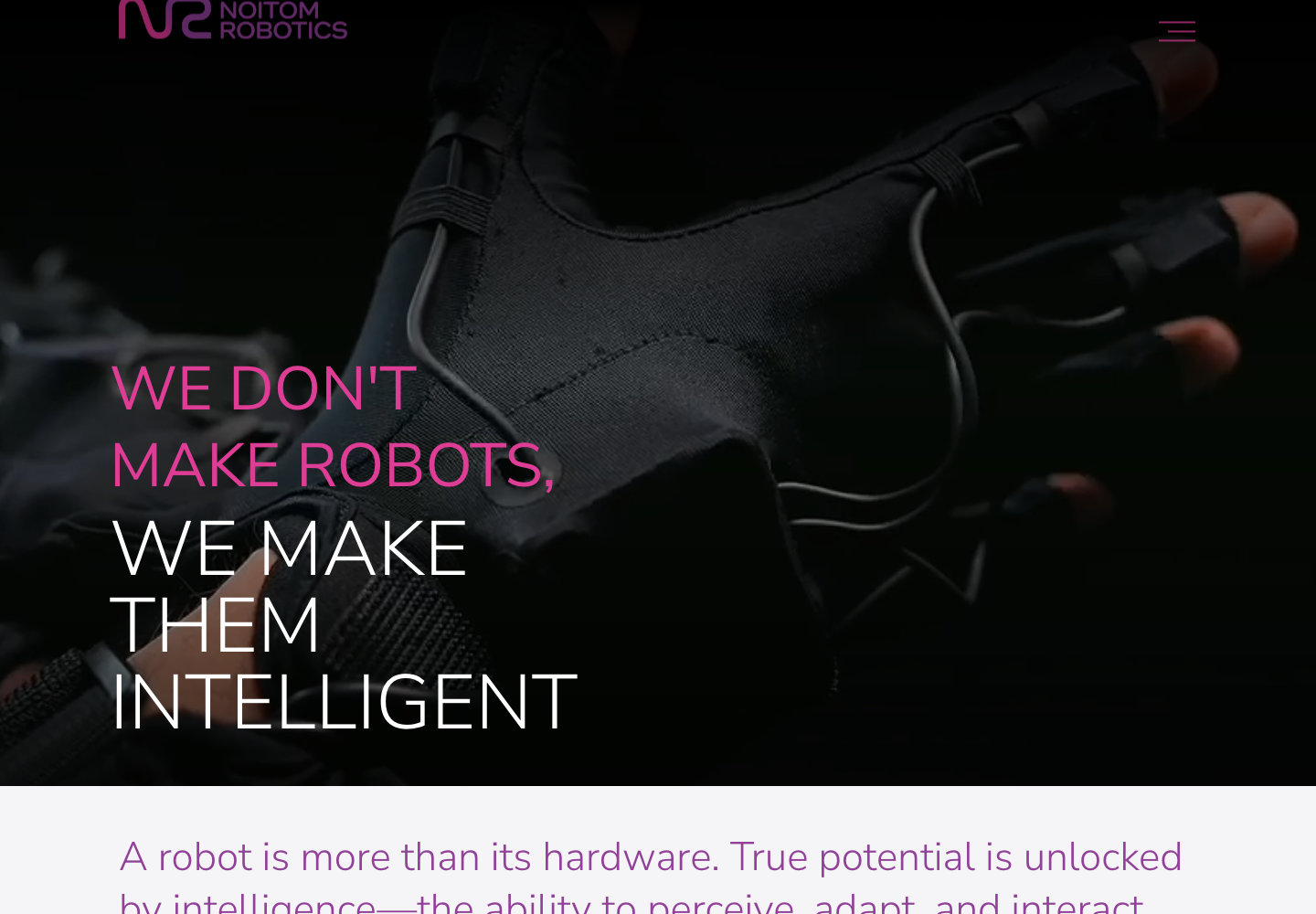 Noitom Robotics landing page screenshot